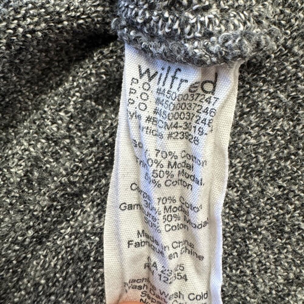 Aritzia Wilfred Womens Sz XS Diderot Gray Silver Studded Grey Sweater Cardigan - Picture 5 of 6